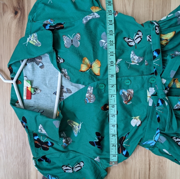 Modcloth 🦋 Butterfly shirtdress. Size small. Green - Picture 5 of 6